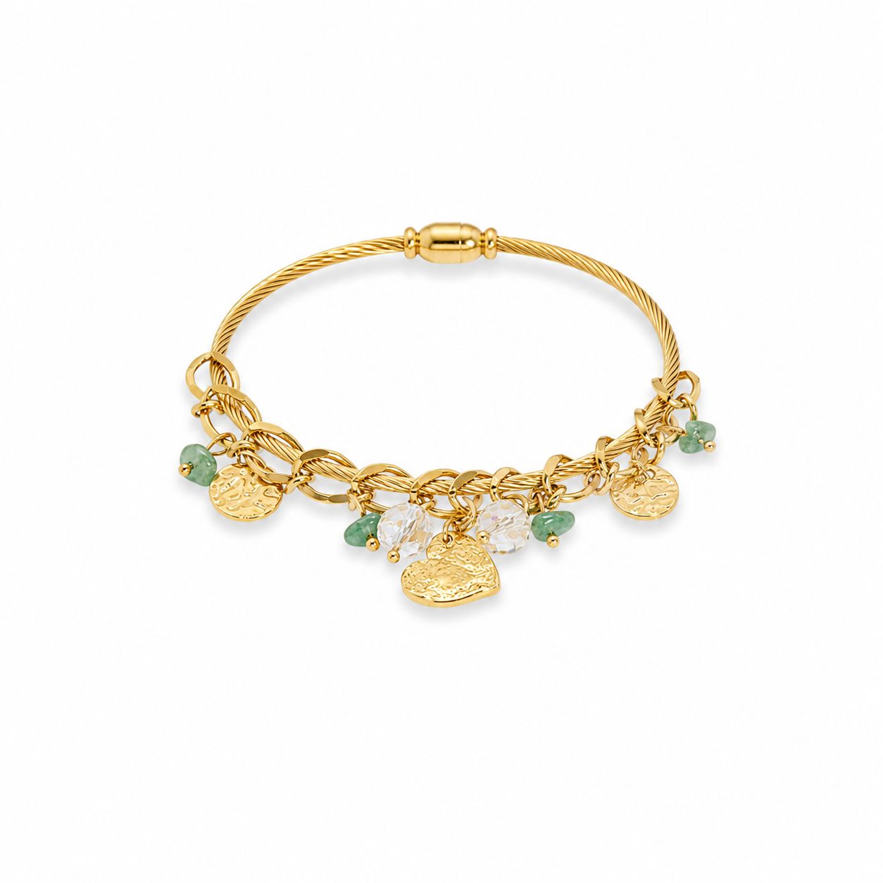 Heart Charm Bangle Bracelet