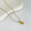 Beige Stone Gold Necklace