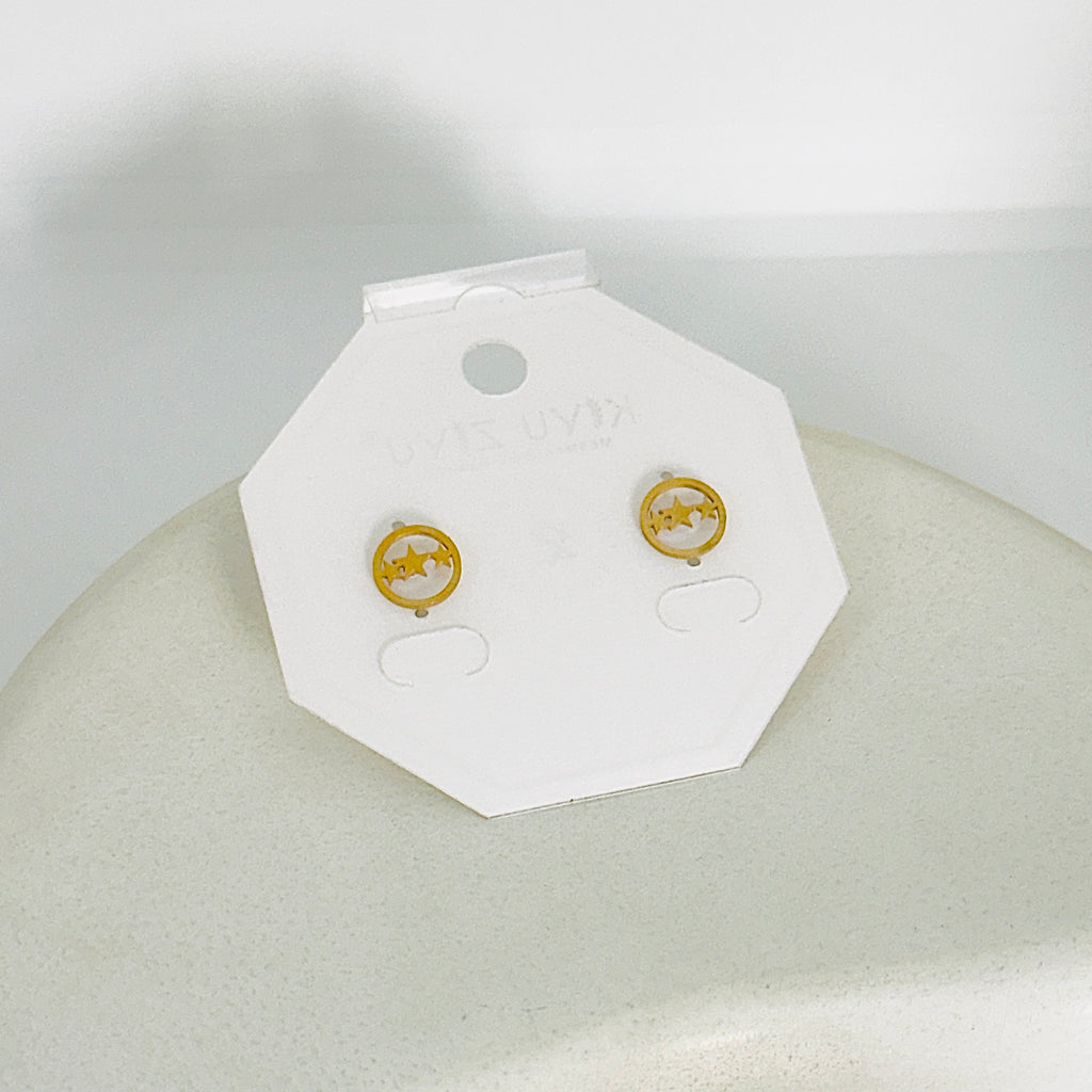 Star Elegance Gold Stud Earrings