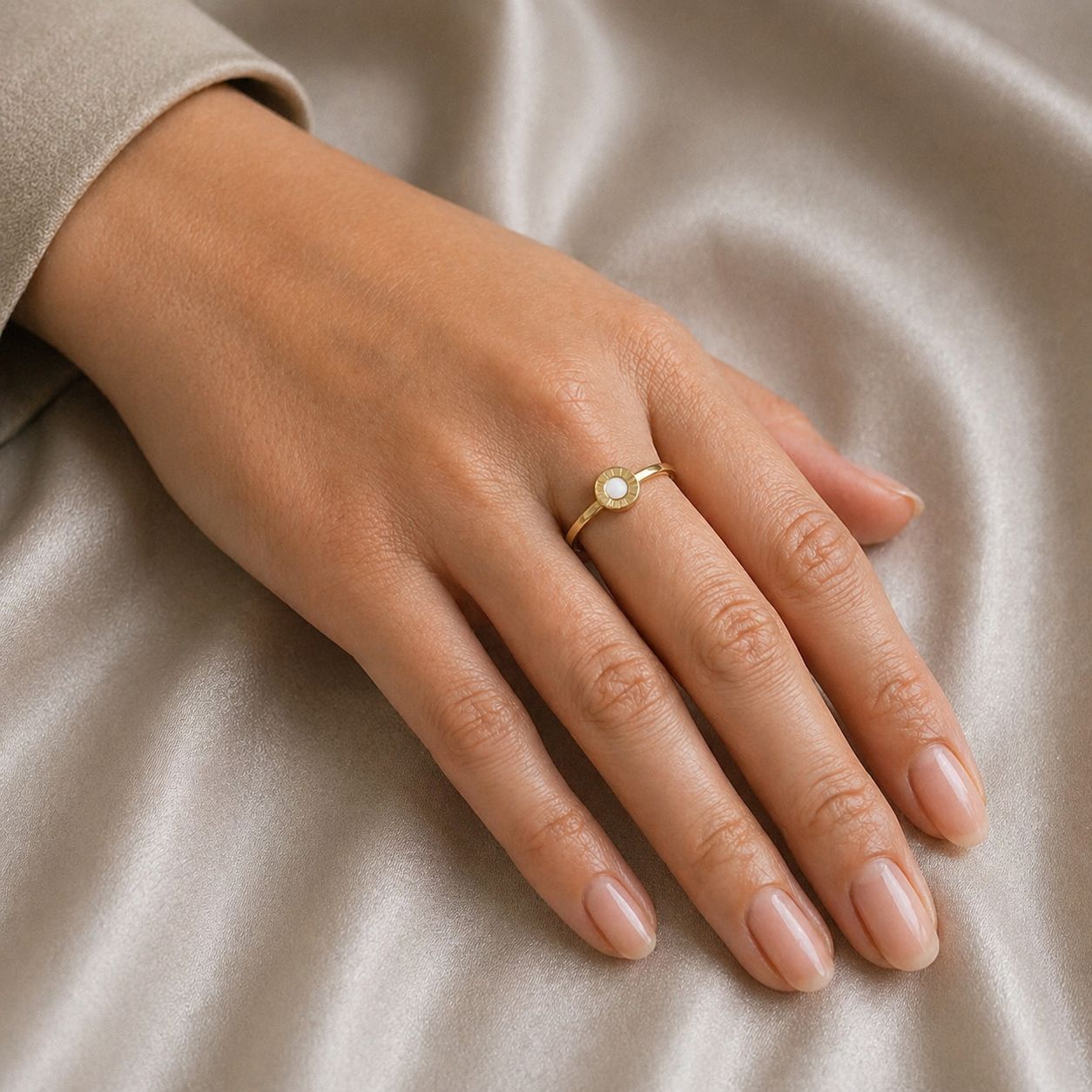 Round Disk Gold Ring