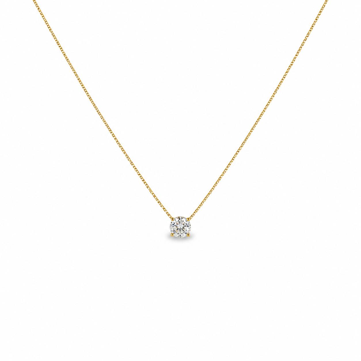 Single Stone Gold Necklace