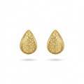Textured Dewdrop Gold Earrings