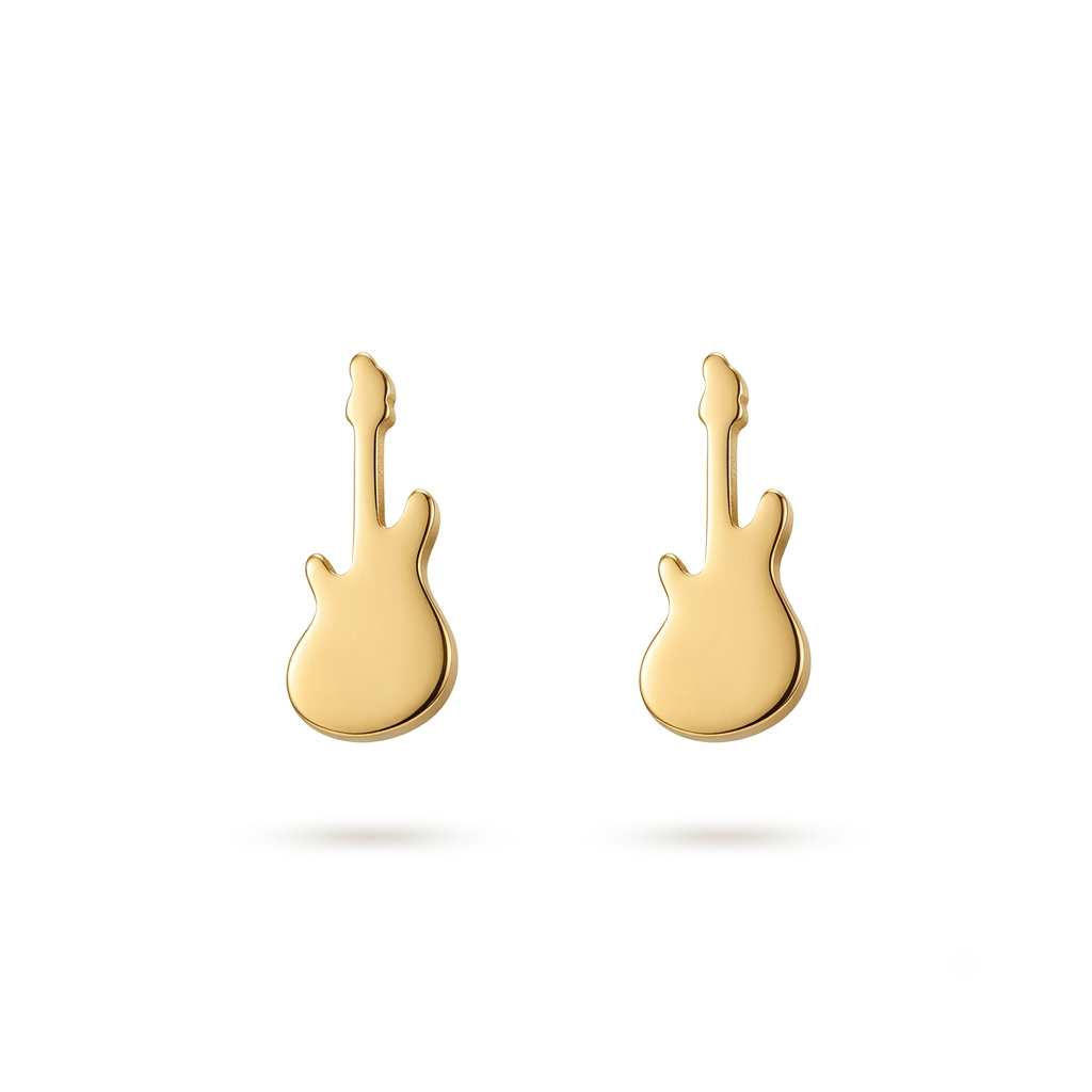 Mini Guitar Gold Earrings