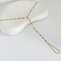 Green Elegance Hand Chain (Bracelet with Ring)