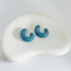 Blue Hoop Earrings