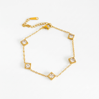 Square Stone Gold Bracelet