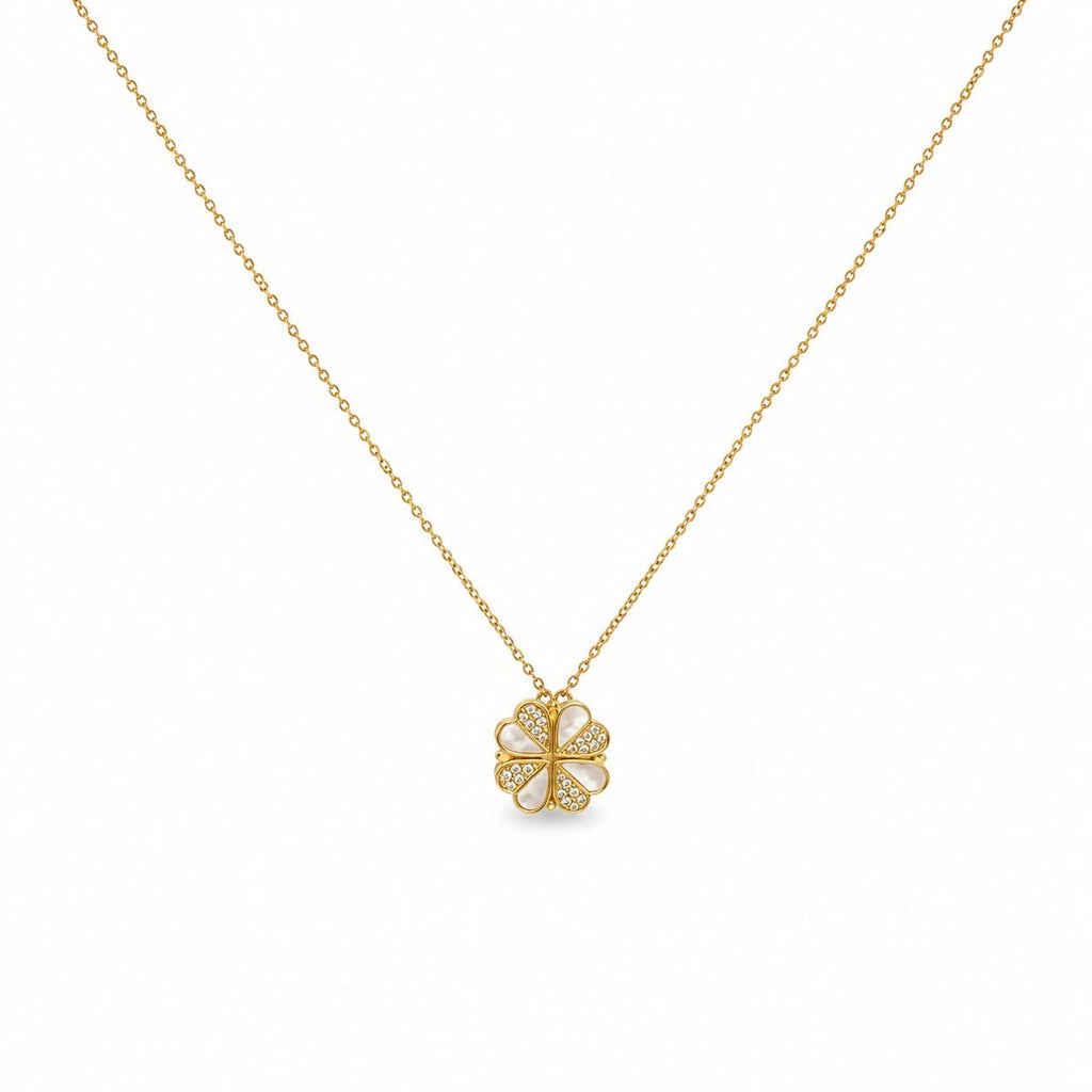 Heart Flower Gold Necklace