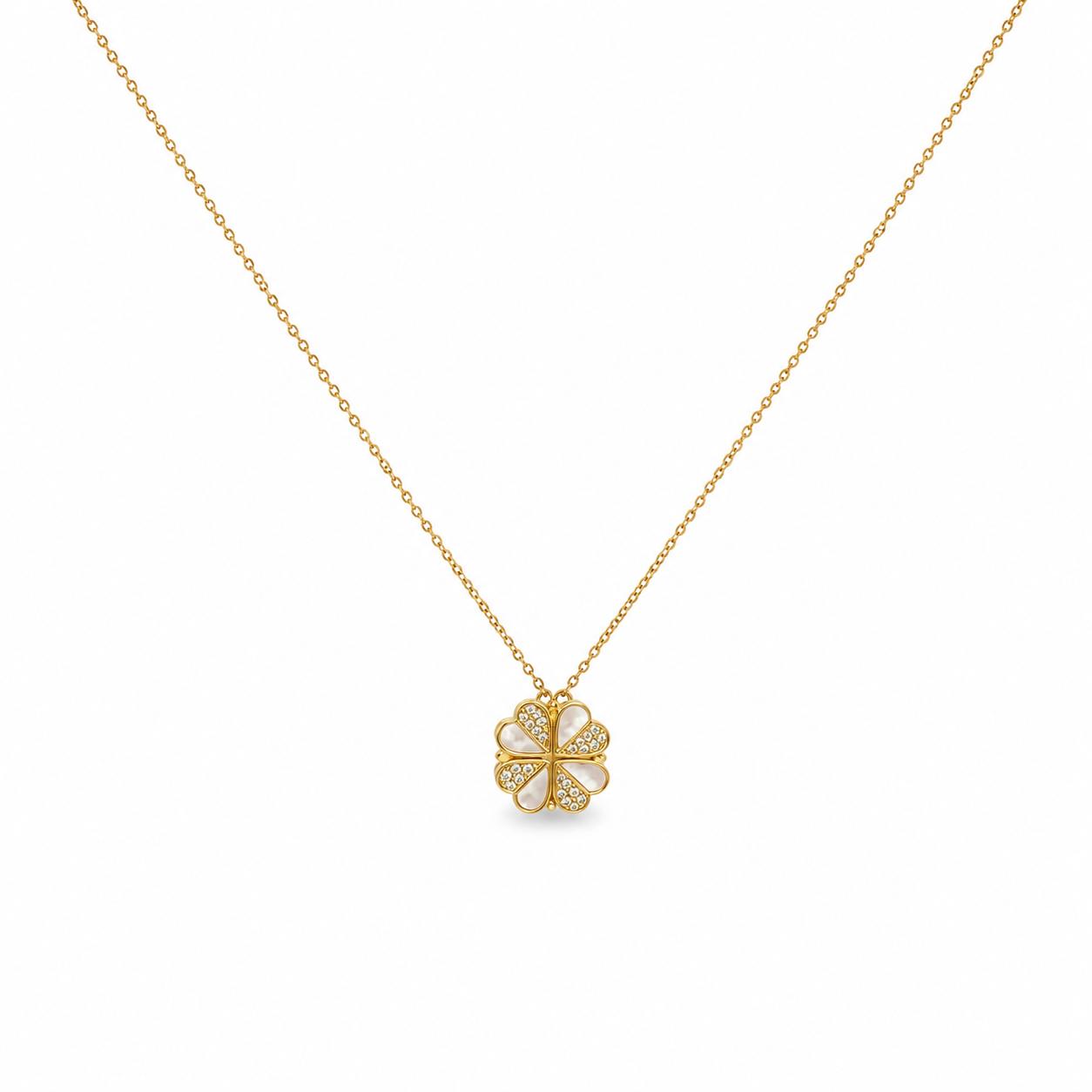 Heart Flower Gold Necklace