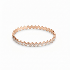 Zigzag Rose Gold Bangle Bracelet (Side Open)