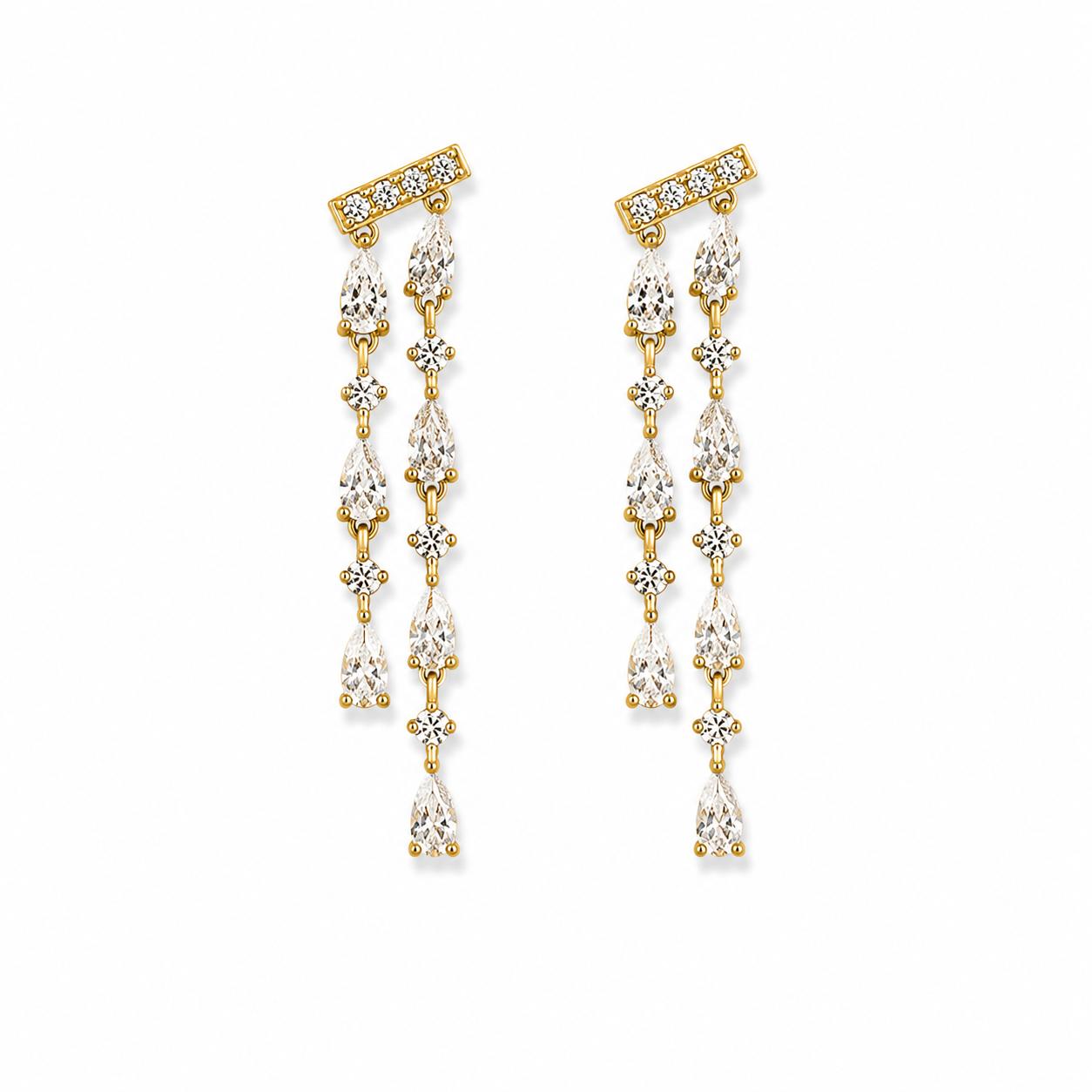 Stoned Gold Earrings