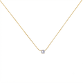 White Single Stone Necklace