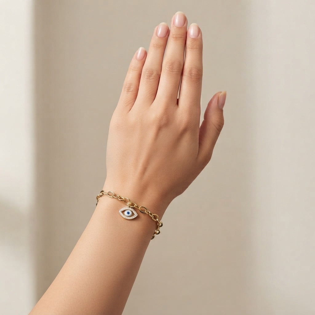 Evil Eye Chain Gold Bracelet