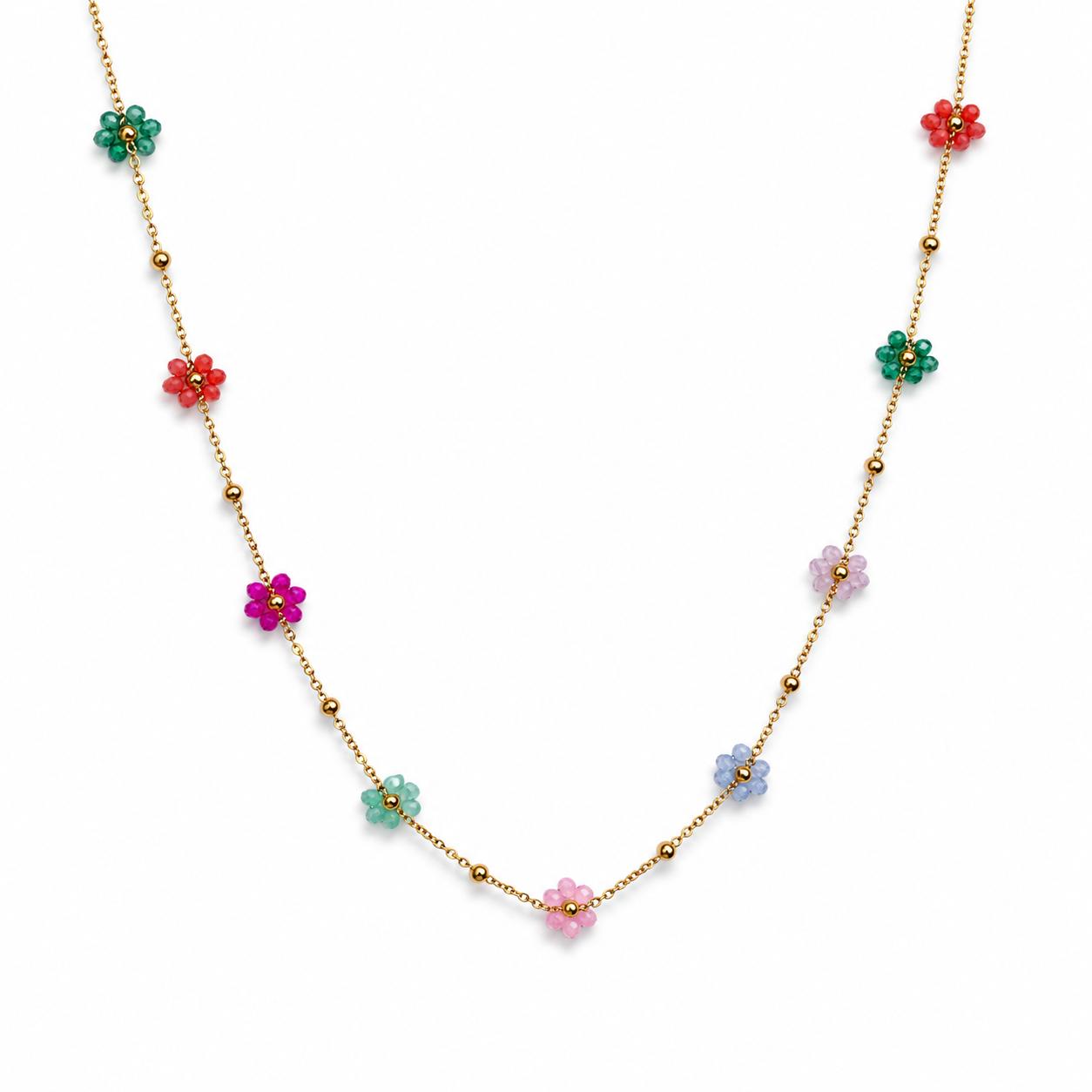 Multi Daisy Gold Necklace