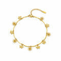 Flower Hanging Gold Anklet (Pair)