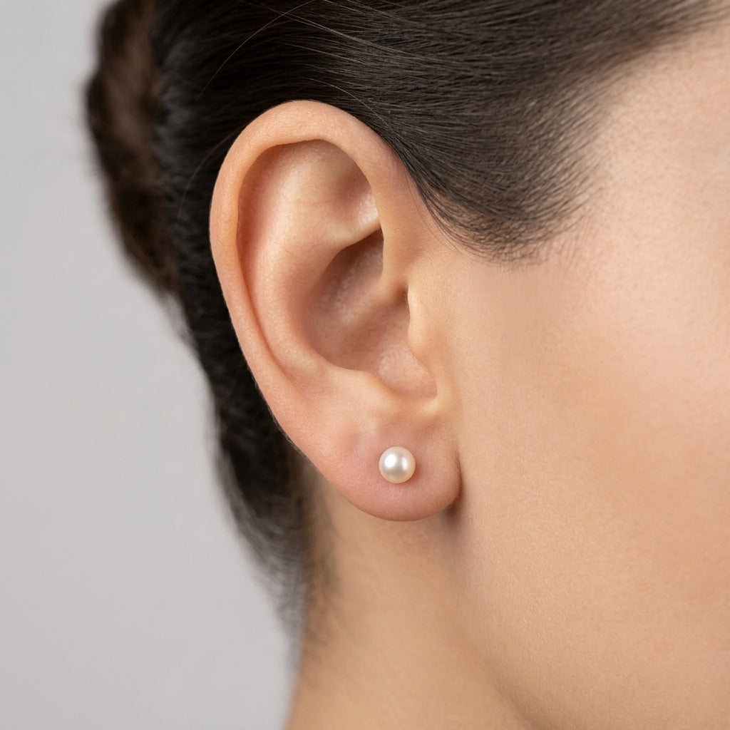 Pearl Medium Stud Earrings