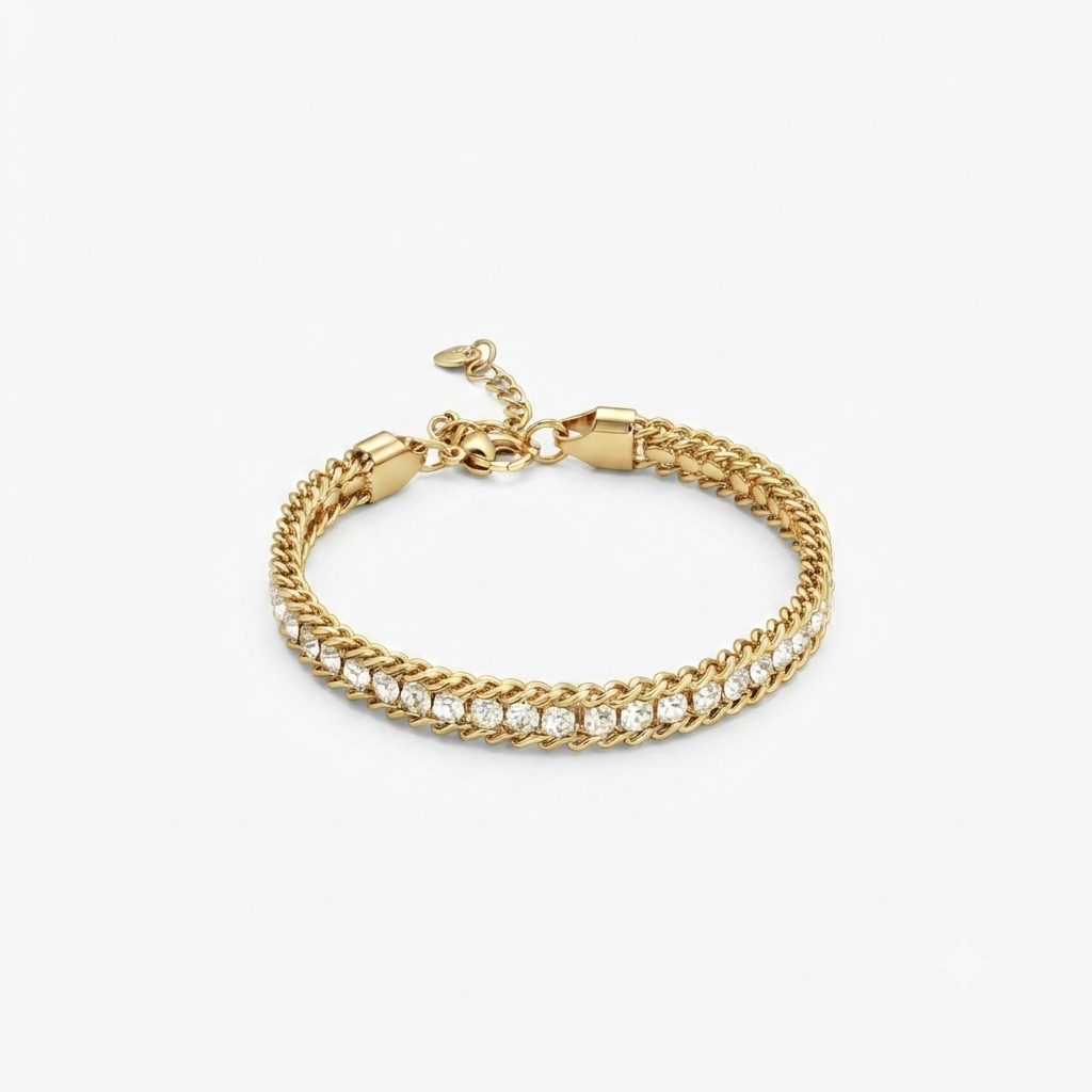 Lattice Tennis Gold Bracelet