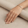 White Tennis Gold Bracelet