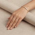 White Tennis Gold Bracelet