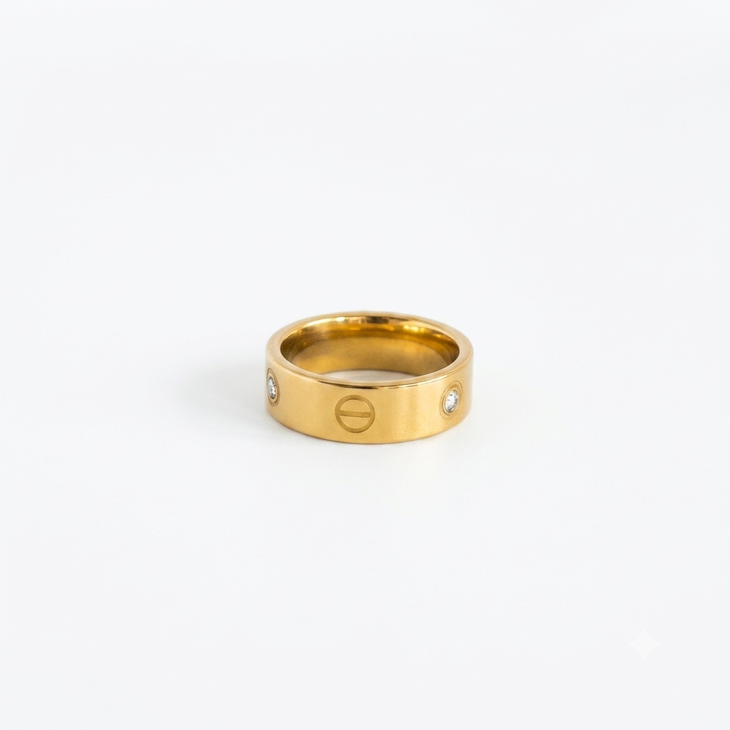 White Stone Gold Ring