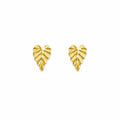 Tropical Leaf Gold Earrings