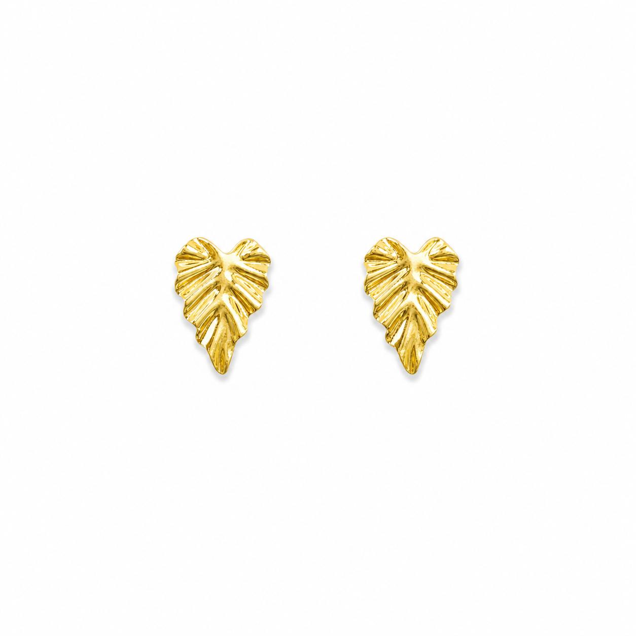 Tropical Leaf Gold Earrings