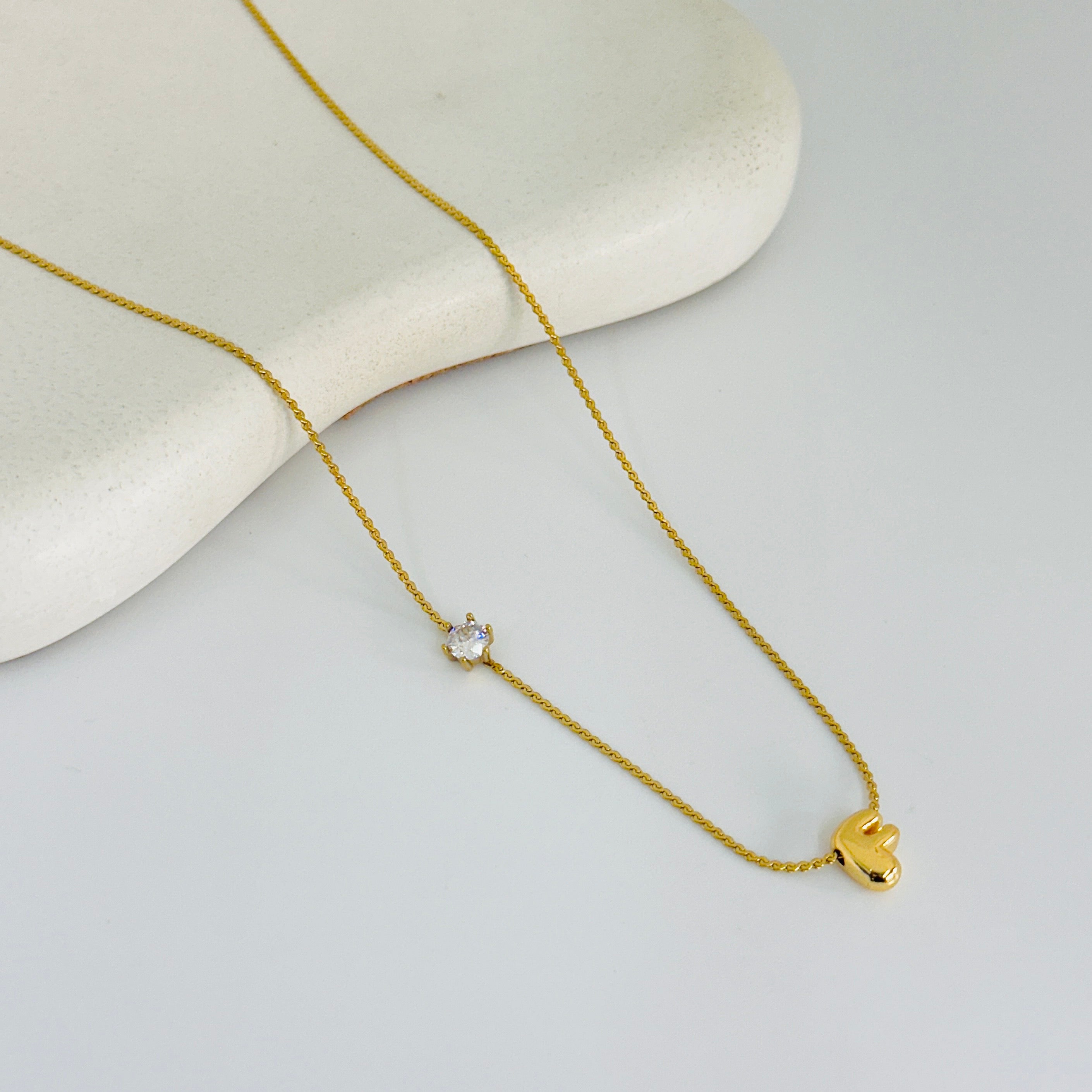 F Diamond Gold Necklace