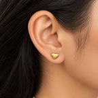 Heart Gold Stud Earrings