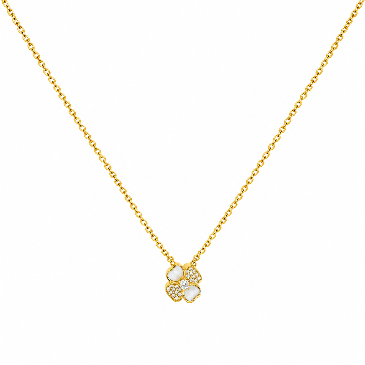 Stone & Ivory Flower Necklace