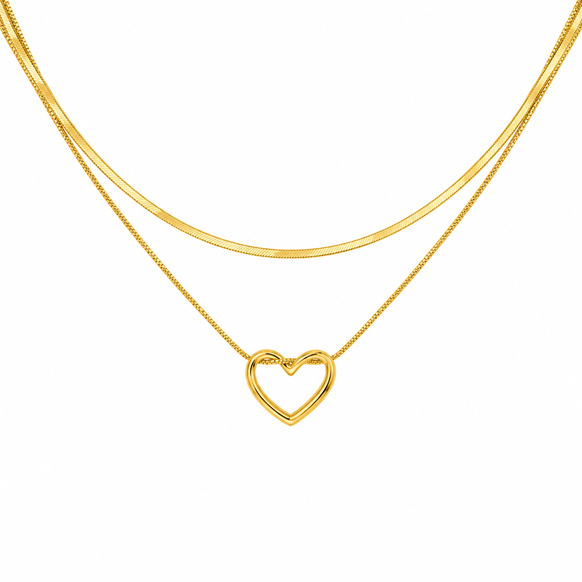 Viral Heart Layered Necklace