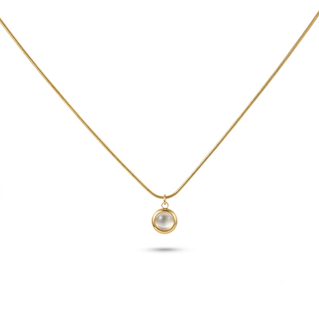 Ivory Round Gold Necklace