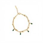 Green Dewdrop Gold Bracelet