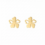 Heart Shaped Leaf Stud Earrings
