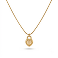Beige Heart Gold Necklace