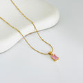 Pink Stone Elagance Gold Necklace