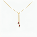 Red Tulip (Adjustable)Gold Necklace