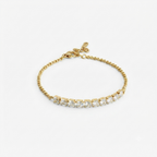 White Tennis Gold Bracelet