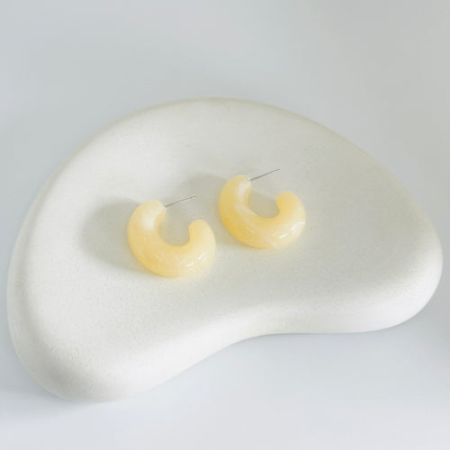 Cream Hoop Earrings