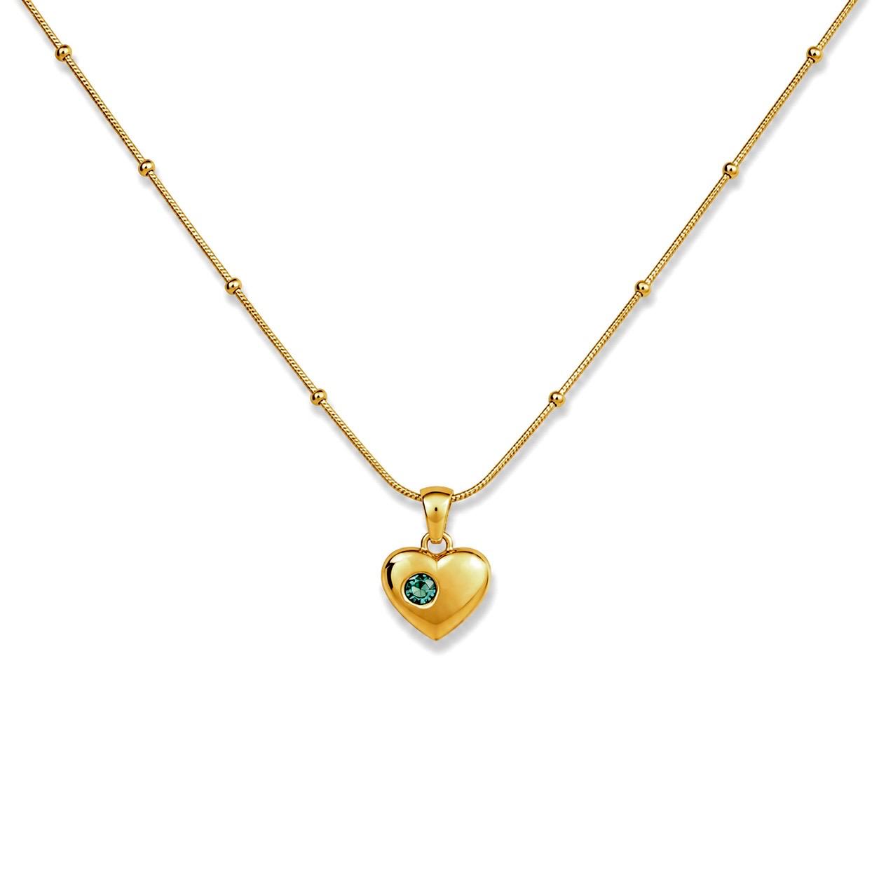 Green Heart Gold Necklace