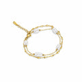 Pearl Layer Gold Bracelet