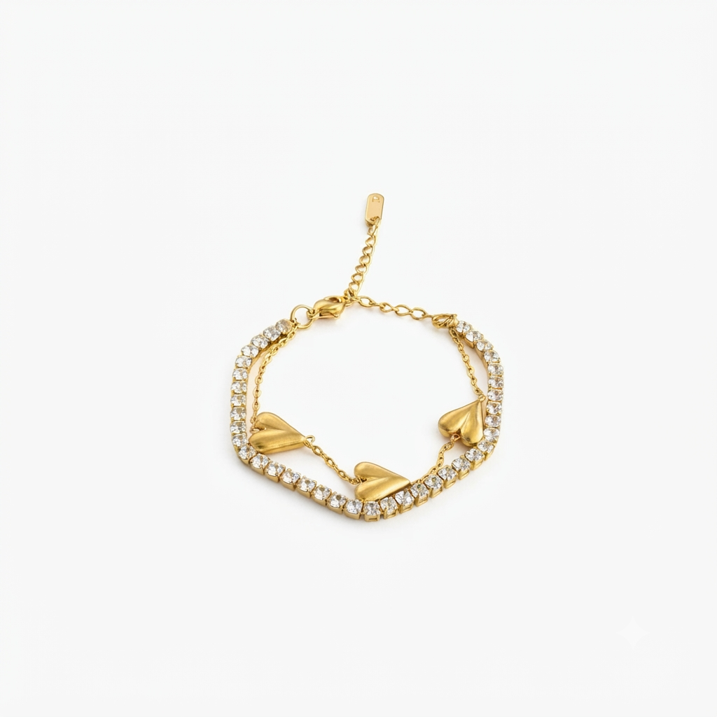 Love Layered Tennis Gold Bracelet