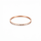 Crystal Stone Rose Gold Bangle Bracelet (Side Open)