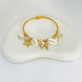Shell Gold Bangle Bracelet (Free Size)