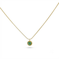 Pastel Green Heart Gold Necklace