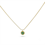Pastel Green Heart Gold Necklace