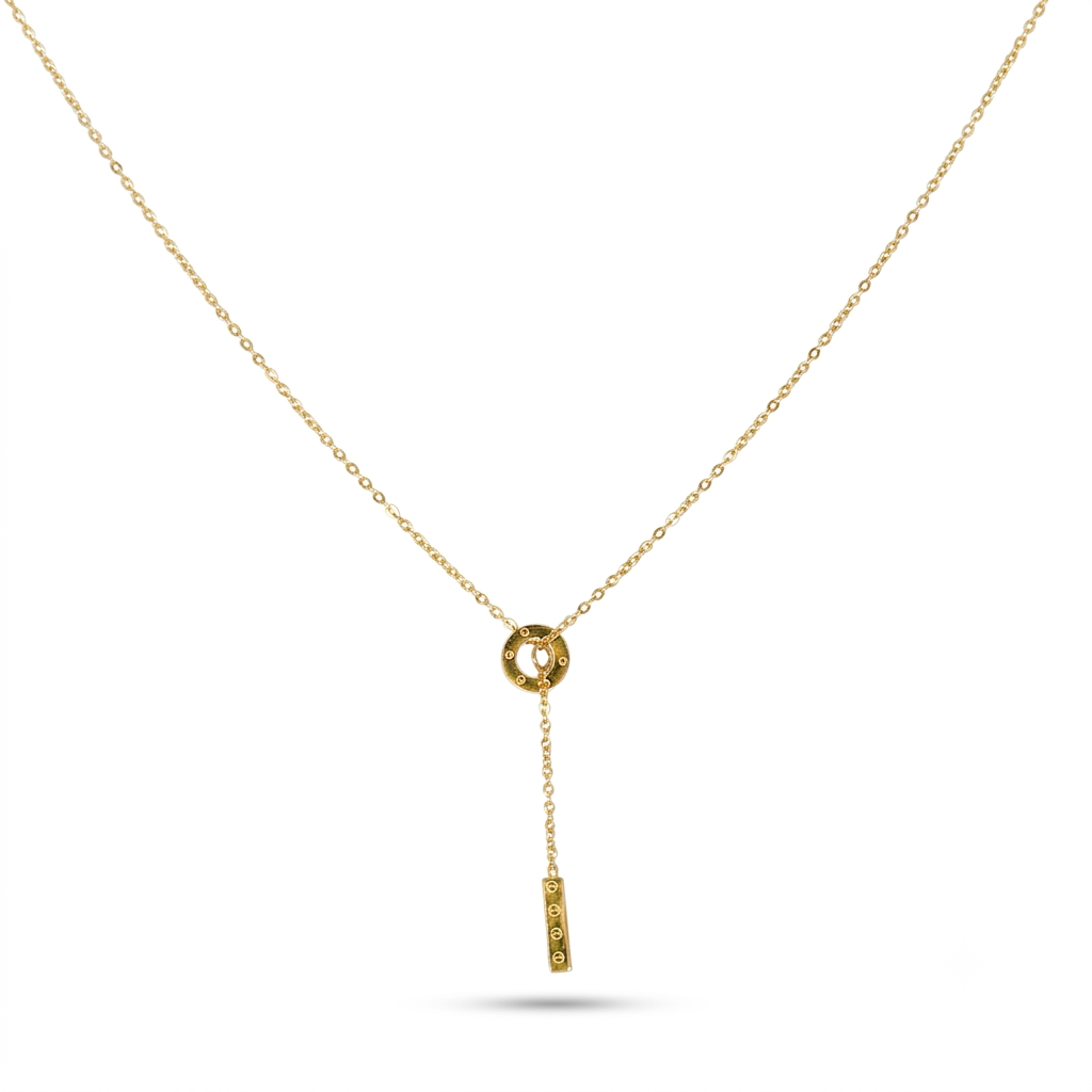 Round Fall Gold Necklace