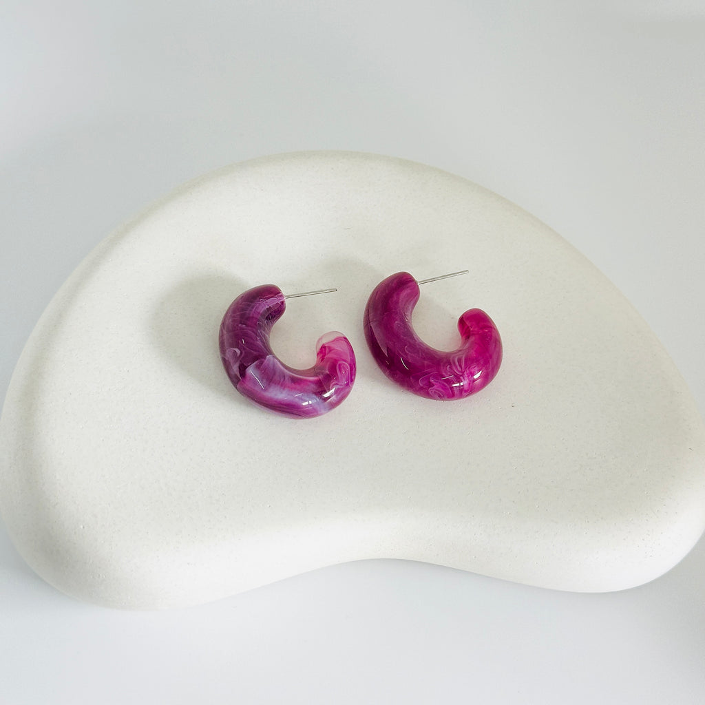 Purple Hoop Earrings