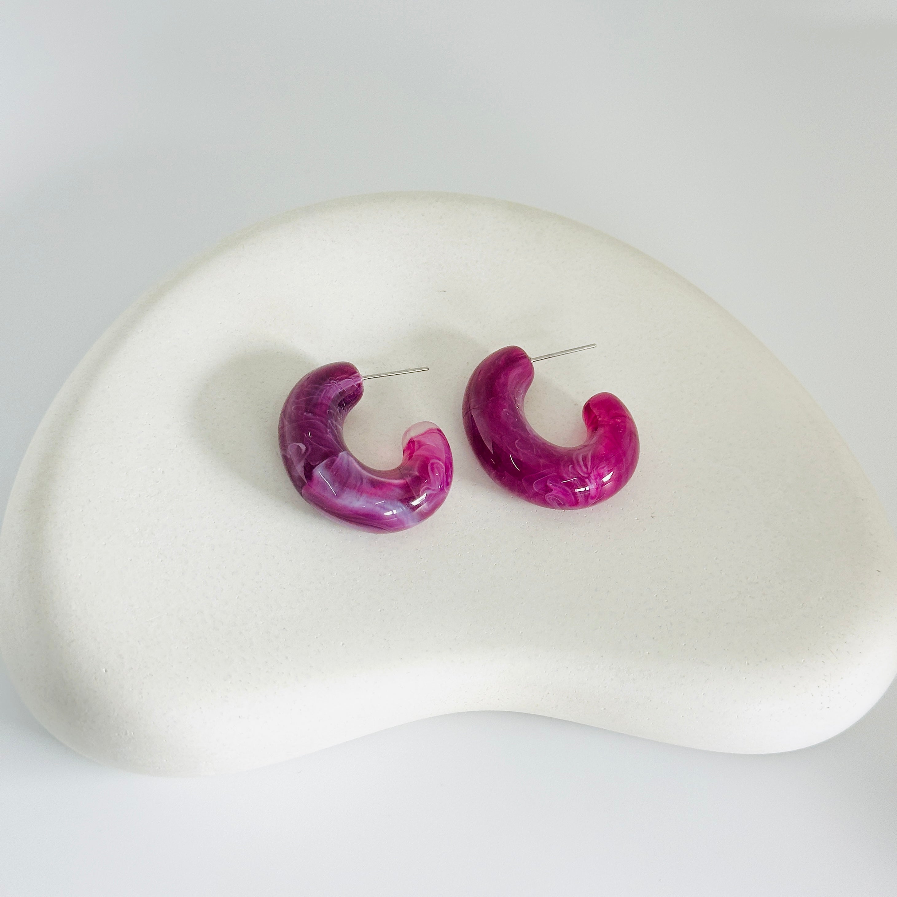 Purple Hoop Earrings
