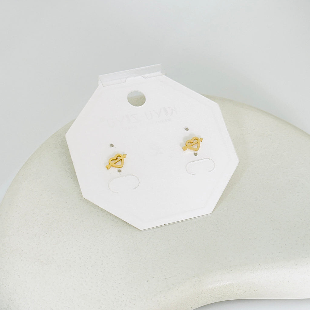 Love Gold Stud Earrings