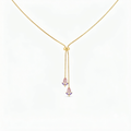 Pink & Purple Tulip Gold Necklace (Adjustable Size)