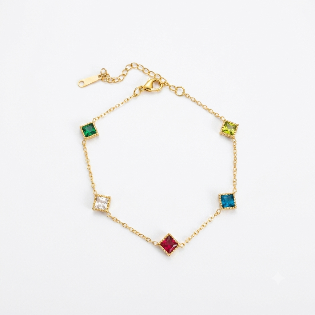 Multi Colour Gold Bracelet